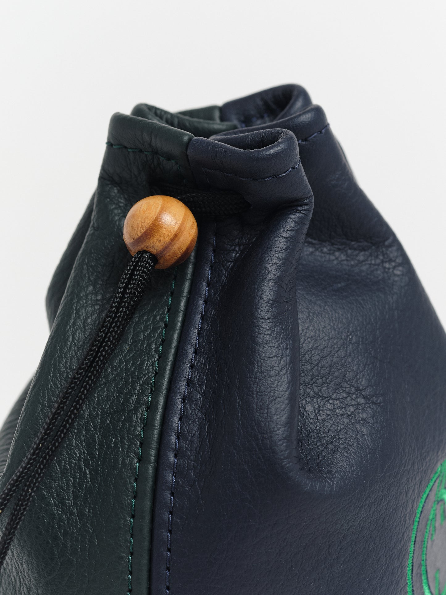 MacKenzie x ACL GOLF Green Monogram Leather Pouch in Navy