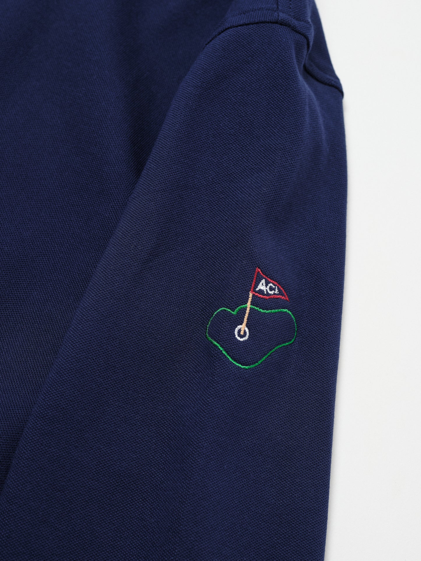 Holderness & Bourne Long Sleeve Pique Polo Shirt in Navy