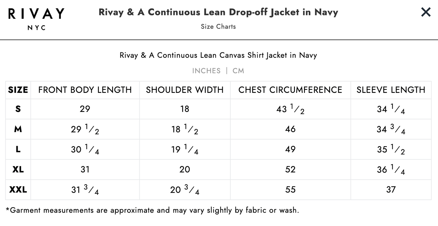 ACL x Rivay Canvas "Drop Off" Jacket in Navy