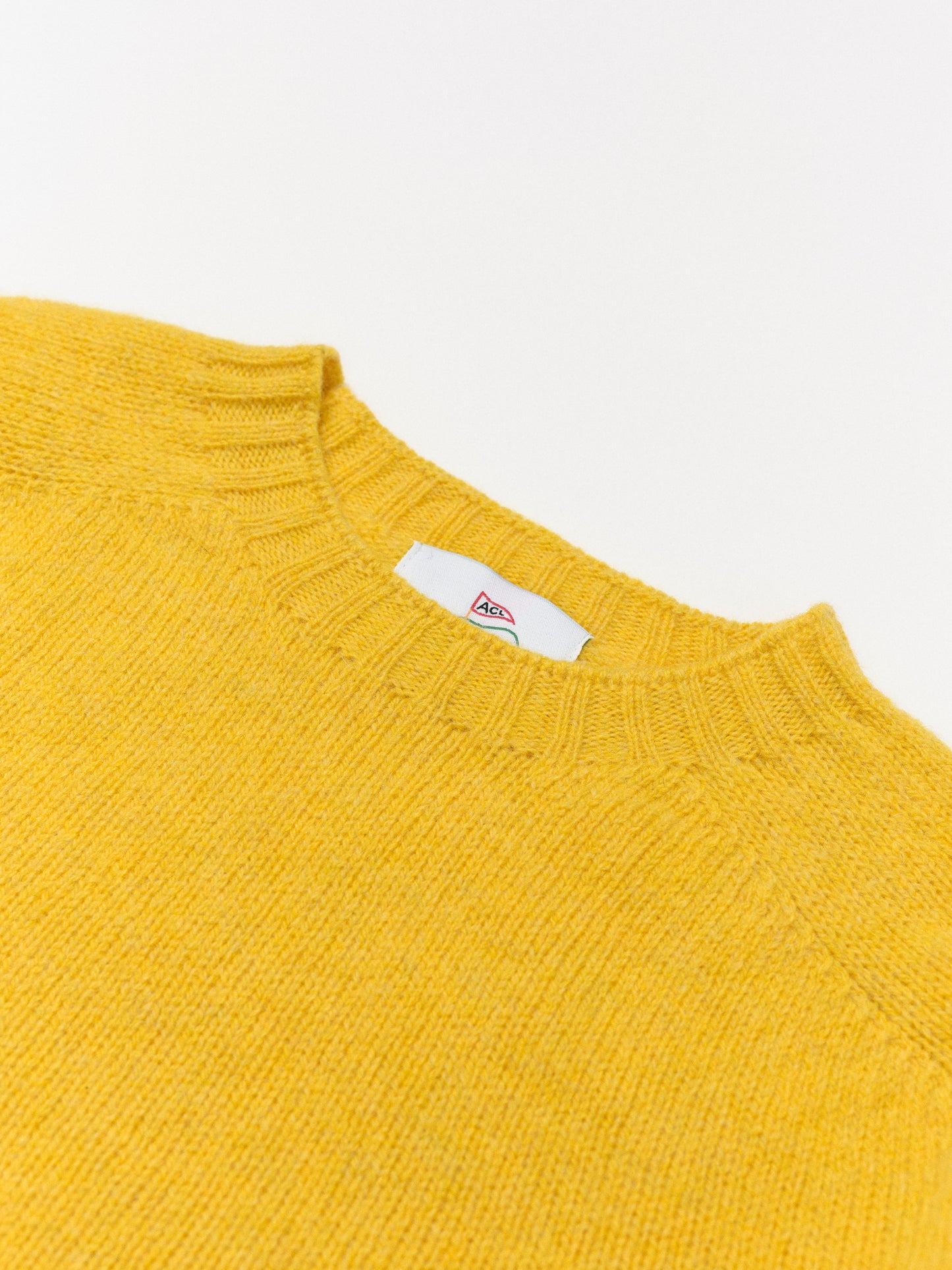 Shetland Wool Crewneck Sweater in Gorseflower