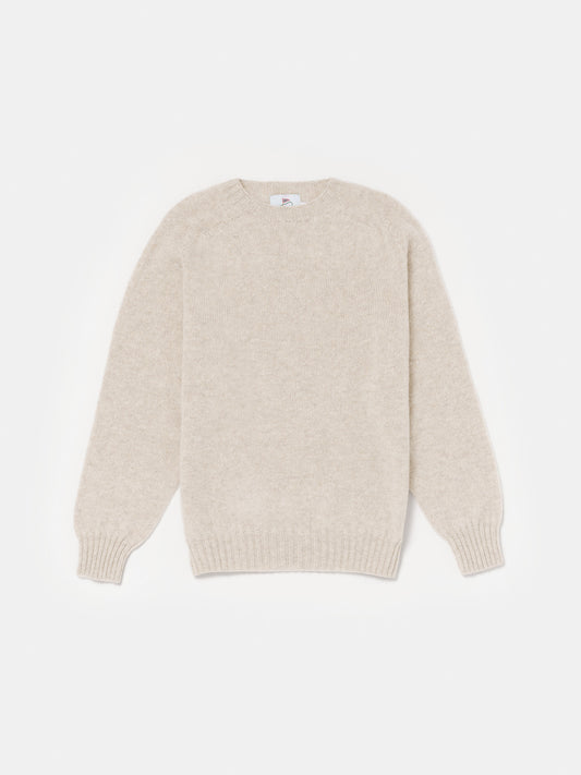 Shetland Wool Crewneck Sweater Vellum