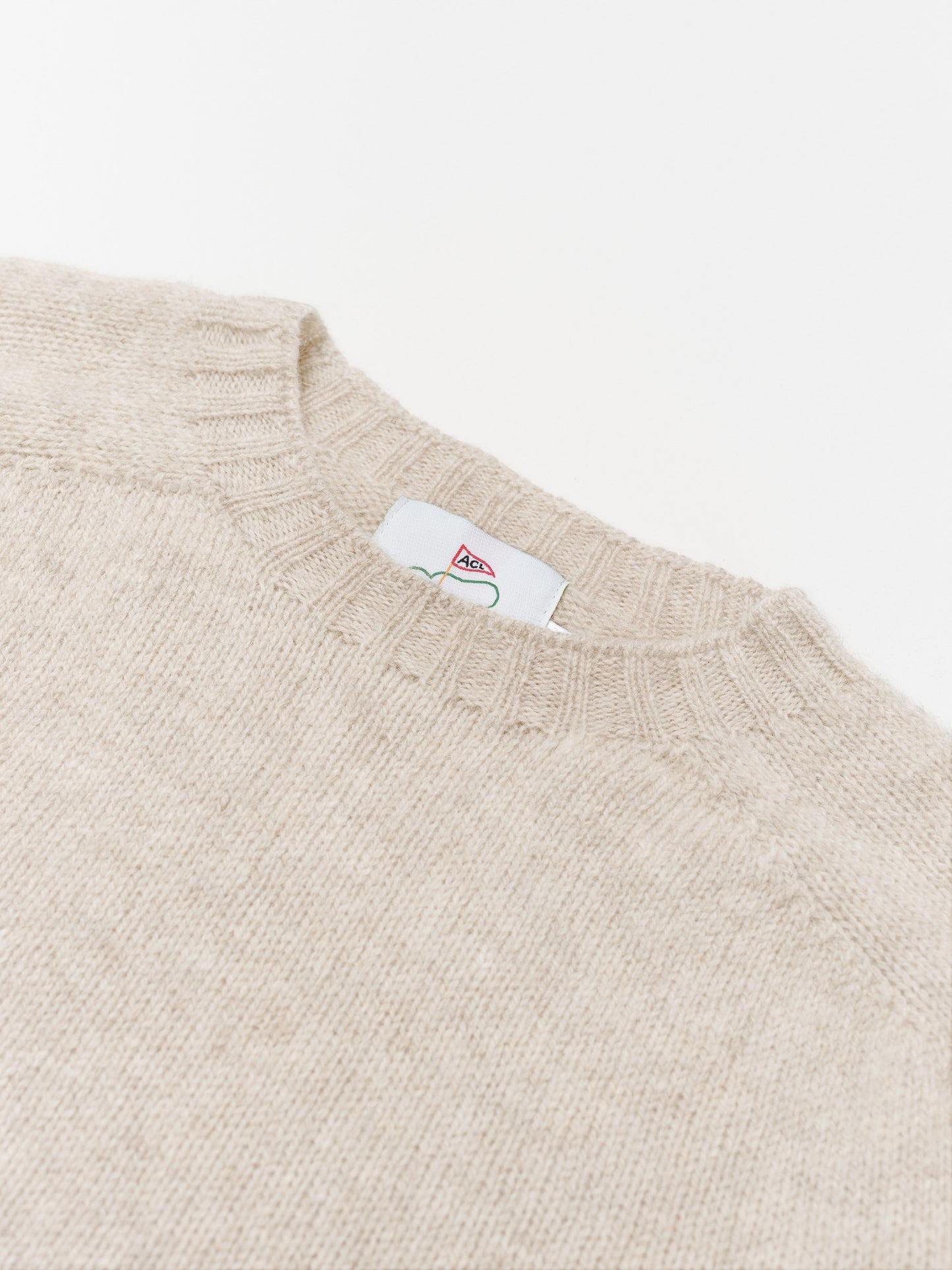 Shetland Wool Crewneck Sweater Vellum