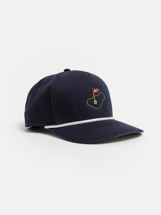 Rope Hat in Navy with White