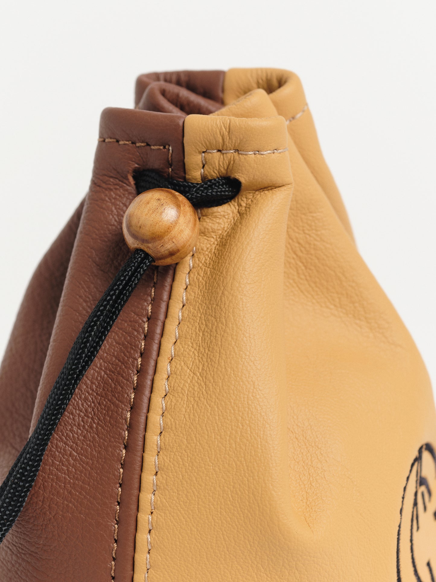 MacKenzie x ACL GOLF Monogram Leather Pouch in Tan