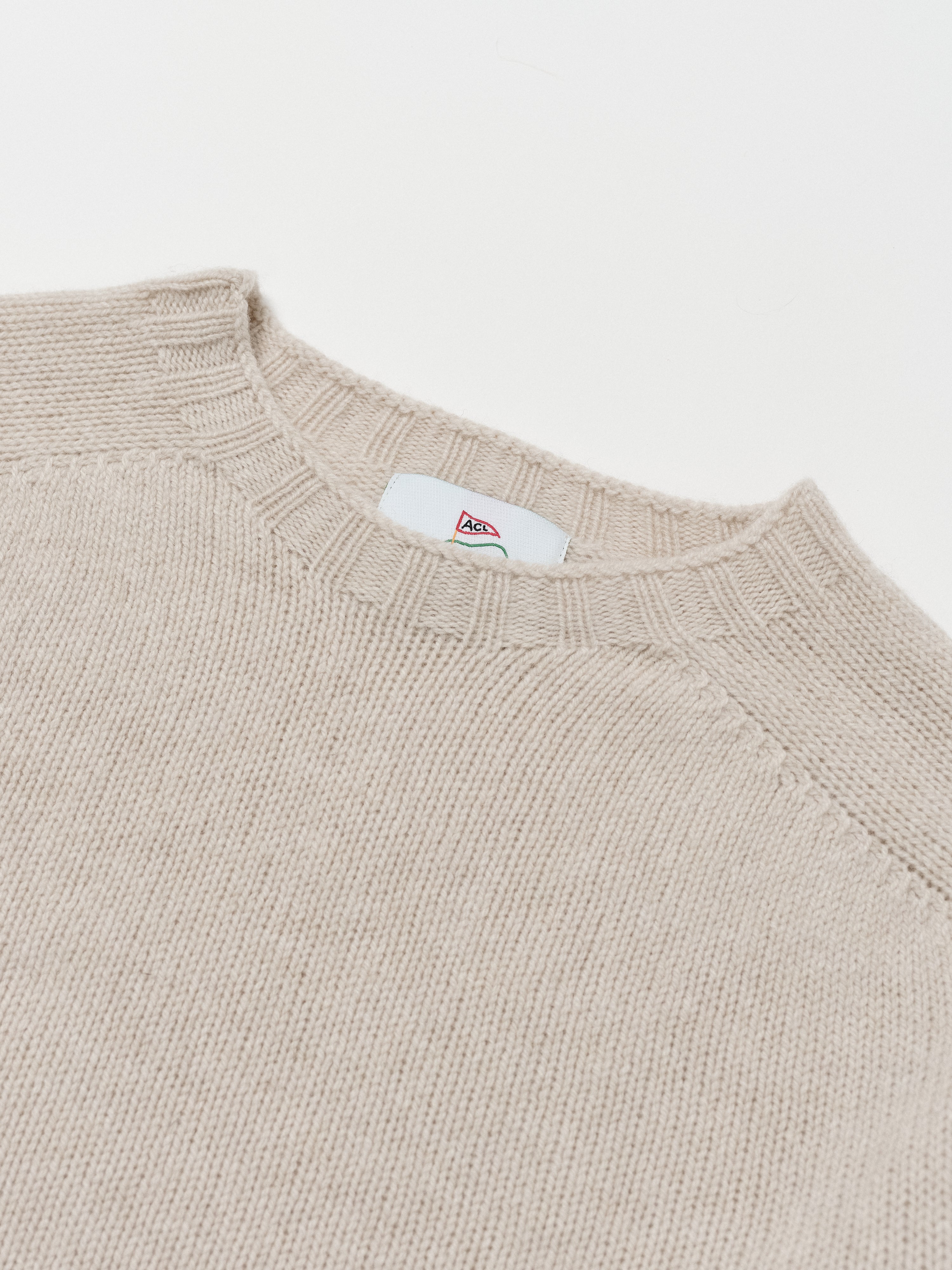 Superfine Lambswool Crewneck Sweater in Swansdown aclgolf