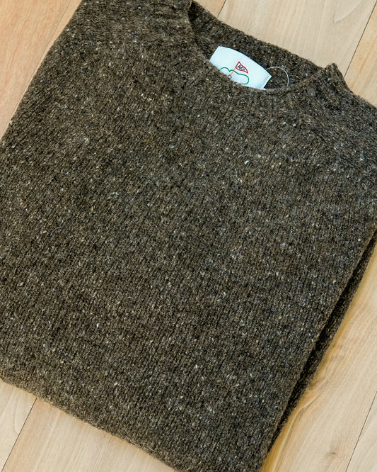 Shetland Wool Crewneck Sweater in Staffa