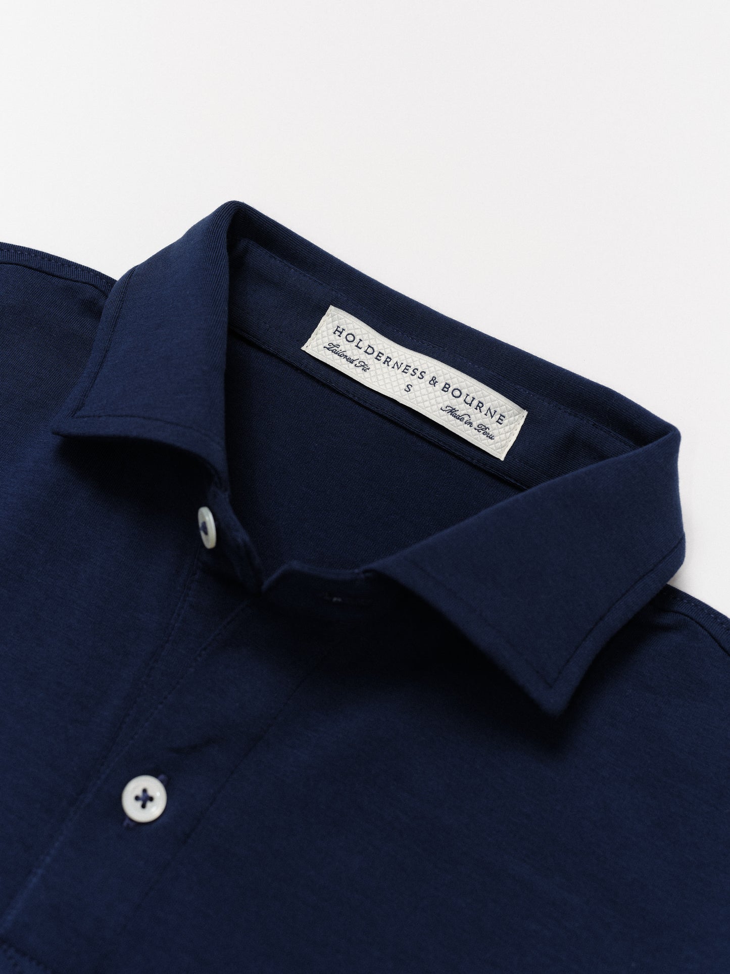 Holderness & Bourne Cotton Polo Shirt in Navy