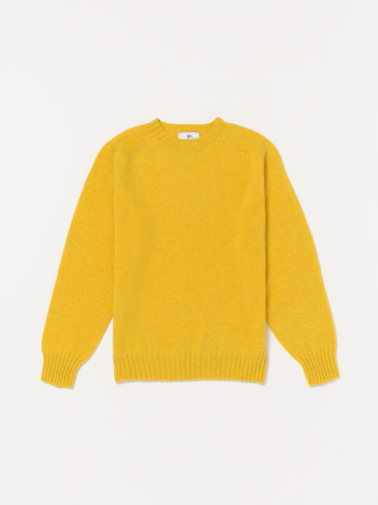 Shetland Wool Crewneck Sweater in Gorseflower