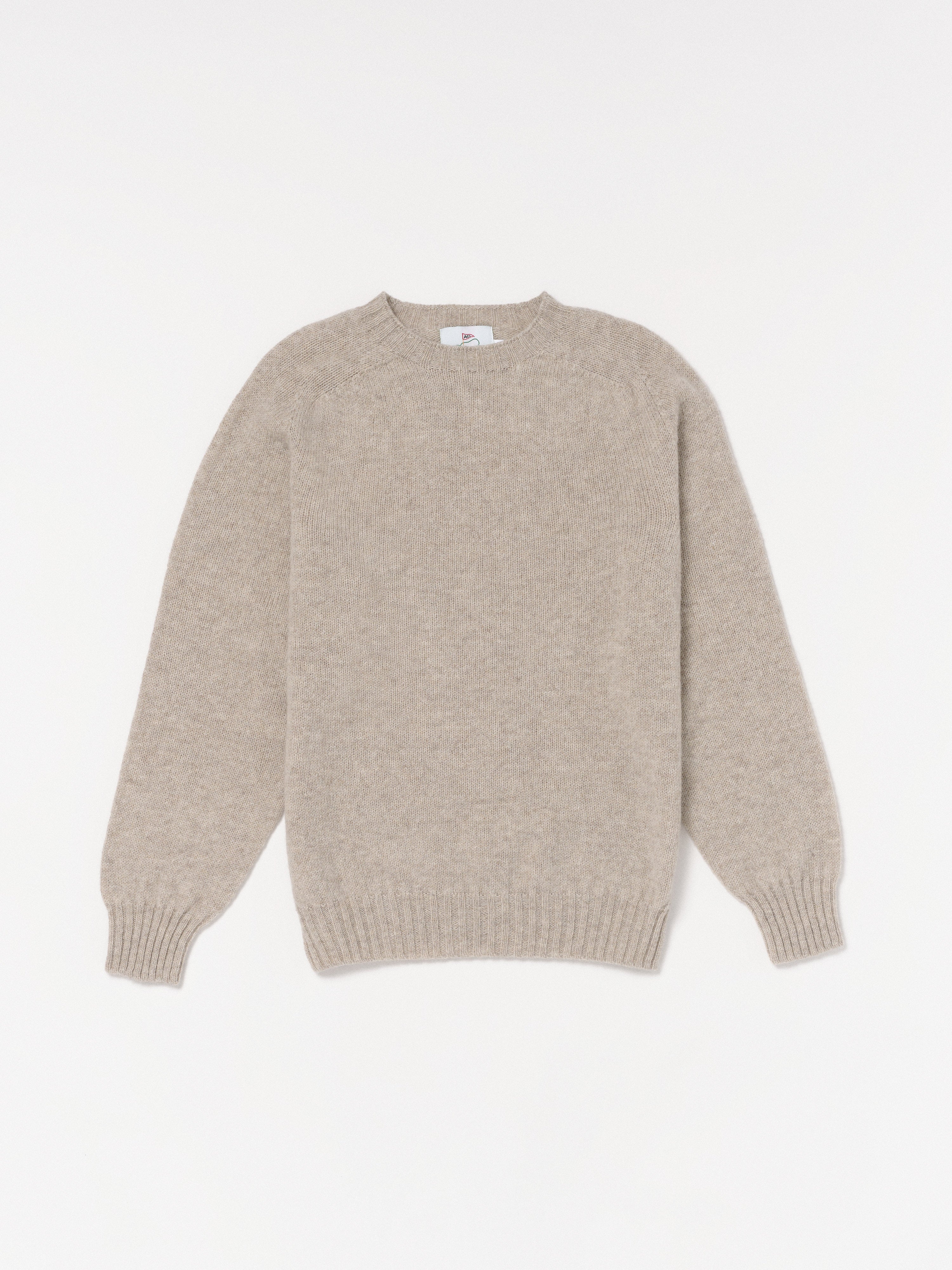 Shetland Wool Crewneck Sweater in Putty – aclgolf